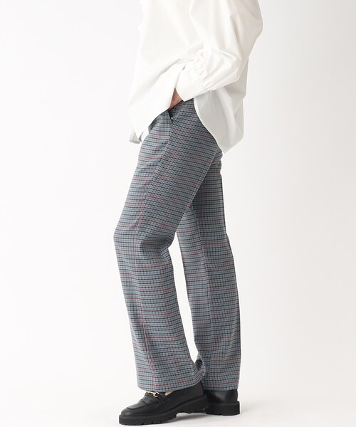 OPAQUE.CLIP（オペークドットクリップ）の「◆【C】チェックセミフレアパンツ（その他パンツ・レディース・ダークブラウン系1/グレー系1・34/36/40/38）」の3枚目の写真