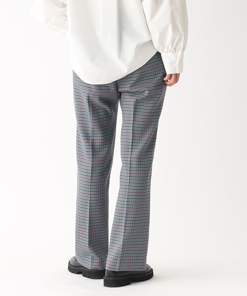 OPAQUE.CLIP（オペークドットクリップ）の「◆【C】チェックセミフレアパンツ（その他パンツ・レディース・ダークブラウン系1/グレー系1・34/36/40/38）」の4枚目の写真