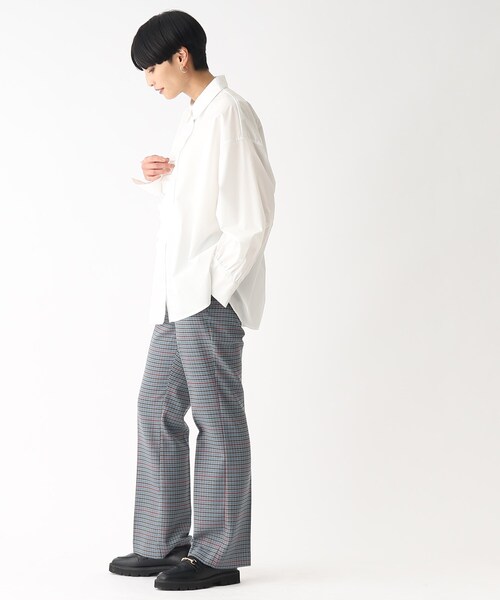 OPAQUE.CLIP（オペークドットクリップ）の「◆【C】チェックセミフレアパンツ（その他パンツ・レディース・ダークブラウン系1/グレー系1・34/36/40/38）」の6枚目の写真