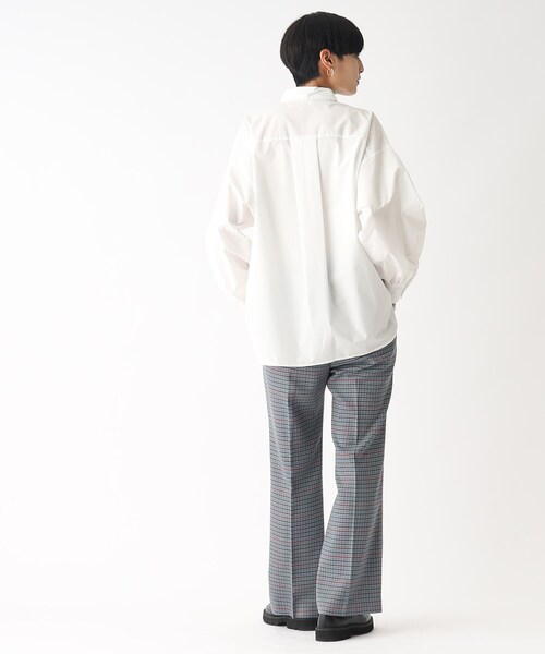 OPAQUE.CLIP（オペークドットクリップ）の「◆【C】チェックセミフレアパンツ（その他パンツ・レディース・ダークブラウン系1/グレー系1・34/36/40/38）」の7枚目の写真