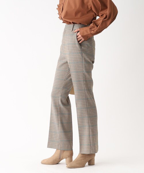 OPAQUE.CLIP（オペークドットクリップ）の「◆【C】チェックセミフレアパンツ（その他パンツ・レディース・ダークブラウン系1/グレー系1・34/36/40/38）」の8枚目の写真