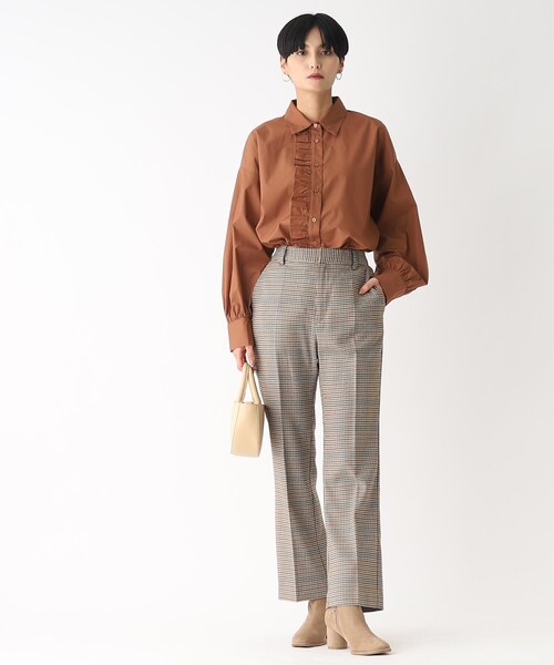 OPAQUE.CLIP（オペークドットクリップ）の「◆【C】チェックセミフレアパンツ（その他パンツ・レディース・ダークブラウン系1/グレー系1・34/36/40/38）」の10枚目の写真