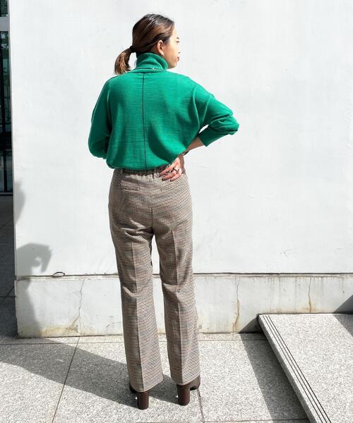 OPAQUE.CLIP（オペークドットクリップ）の「◆【C】チェックセミフレアパンツ（その他パンツ・レディース・ダークブラウン系1/グレー系1・34/36/40/38）」の14枚目の写真