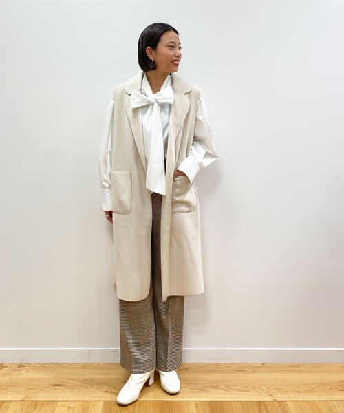 OPAQUE.CLIP（オペークドットクリップ）の「◆【C】チェックセミフレアパンツ（その他パンツ・レディース・ダークブラウン系1/グレー系1・34/36/40/38）」の16枚目の写真