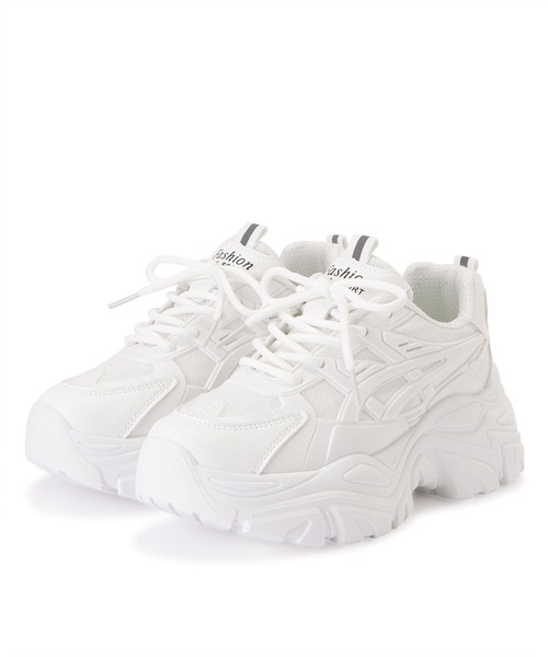 Lace Ladies(レースレディース)の「厚底ダッドスニーカー(スニーカー・レディース・アイボリー/ホワイト/ブラック・24/22.5/23.5/23/24.5/25)」の2枚目の写真