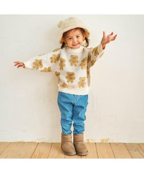 apres les cours（アプレレクール）の「クマ耳ボアハット（ハット・キッズ・アイボリー/ピンク・48/50/52/54）」の3枚目の写真