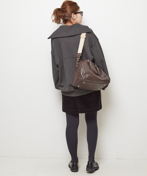 Spick & Span（スピックアンドスパン）の「裏毛ハーフジッププルオーバー（スウェット・レディース・チャコールグレー/ホワイト・FREE）」の21枚目の写真