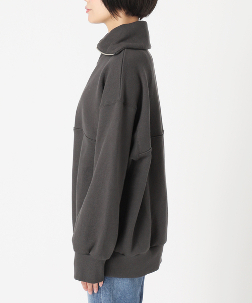 Spick & Span（スピックアンドスパン）の「裏毛ハーフジッププルオーバー（スウェット・レディース・チャコールグレー/ホワイト・FREE）」の5枚目の写真