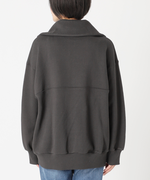 Spick & Span（スピックアンドスパン）の「裏毛ハーフジッププルオーバー（スウェット・レディース・チャコールグレー/ホワイト・FREE）」の6枚目の写真