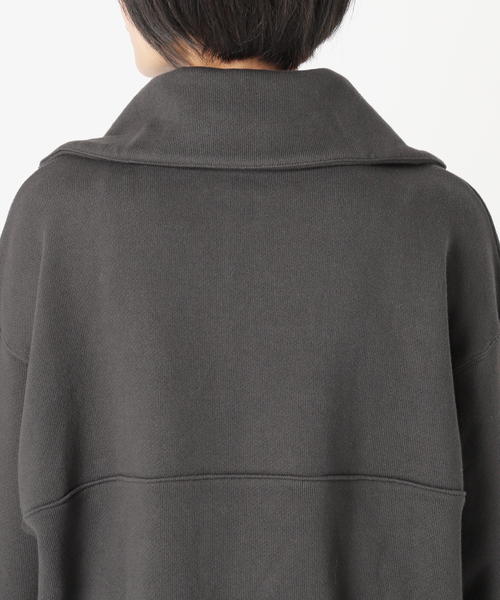 Spick & Span（スピックアンドスパン）の「裏毛ハーフジッププルオーバー（スウェット・レディース・チャコールグレー/ホワイト・FREE）」の8枚目の写真