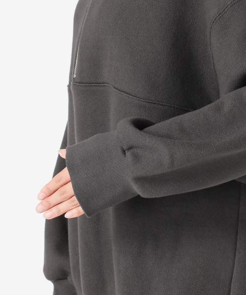 Spick & Span（スピックアンドスパン）の「裏毛ハーフジッププルオーバー（スウェット・レディース・チャコールグレー/ホワイト・FREE）」の10枚目の写真