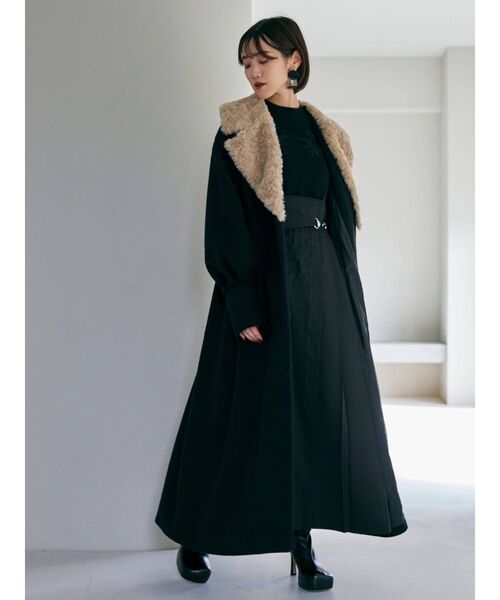 【オンライン限定商品】  MURUA（ムルーア）の「【YUKKOコラボ】ボアカラータックロング ジャケット・アウター