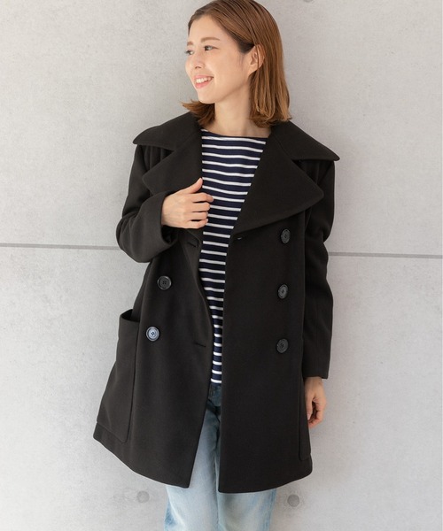 PREFERIR(プレフェリール)の「ミドル丈 ダブル ピーコート.(ピーコート・レディース・ブラック/ネイビー・MEDIUM/SMALL/LARGE)」の5枚目の写真