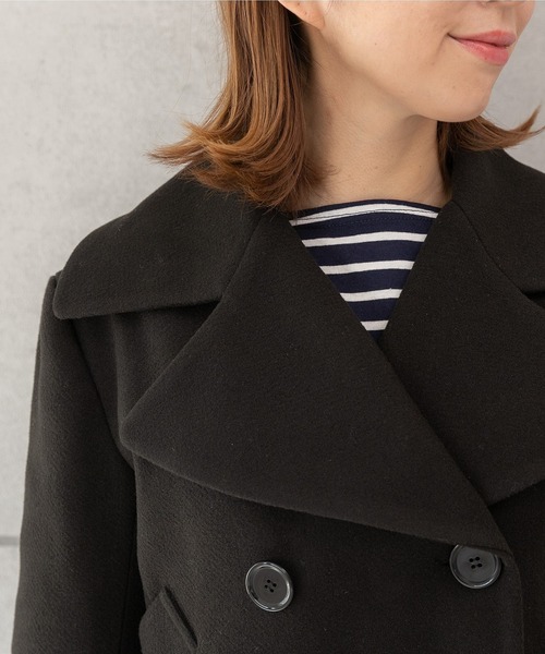 PREFERIR(プレフェリール)の「ミドル丈 ダブル ピーコート.(ピーコート・レディース・ブラック/ネイビー・MEDIUM/SMALL/LARGE)」の12枚目の写真