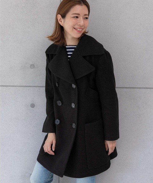 PREFERIR(プレフェリール)の「ミドル丈 ダブル ピーコート.(ピーコート・レディース・ブラック/ネイビー・MEDIUM/SMALL/LARGE)」の18枚目の写真