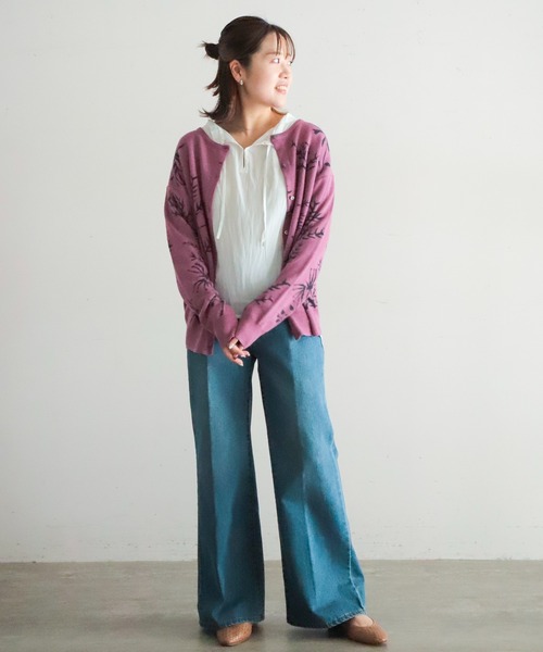 NOMBRE IMPAIR(ノンブルアンペール)の「ボタニカルJQ 2WAYカーデ(カーディガン/ボレロ・レディース・ピンク/キナリ・FREE)」の3枚目の写真