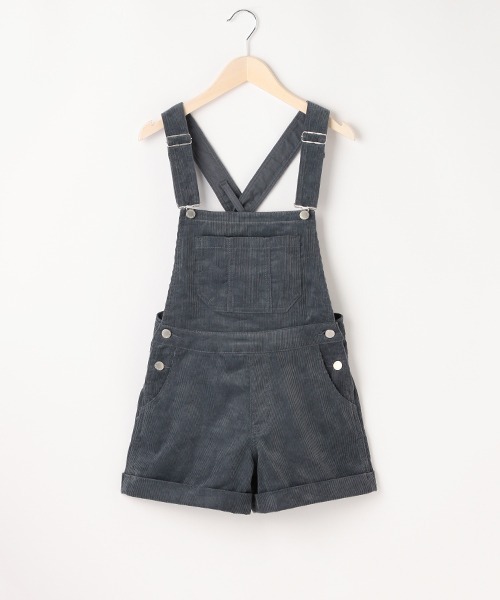 LOVETOXIC(ラブトキシック)の「コーデュロイショートサロペット(サロペット/オーバーオール・キッズ・ブラック/ブルー/アイボリー・L/S/M/SS)」の3枚目の写真
