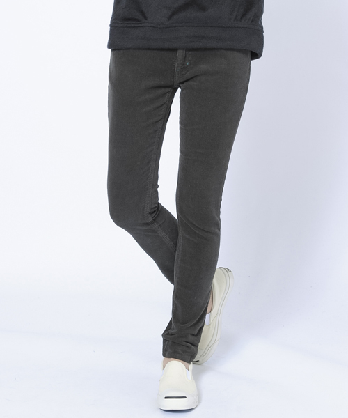 X-girl(エックスガール)の「CORDUROY SKINNY PANTS(その他パンツ・レディース・チャコールグレー/ベージュ/ネイビー・0/1/2)」の1枚目の写真