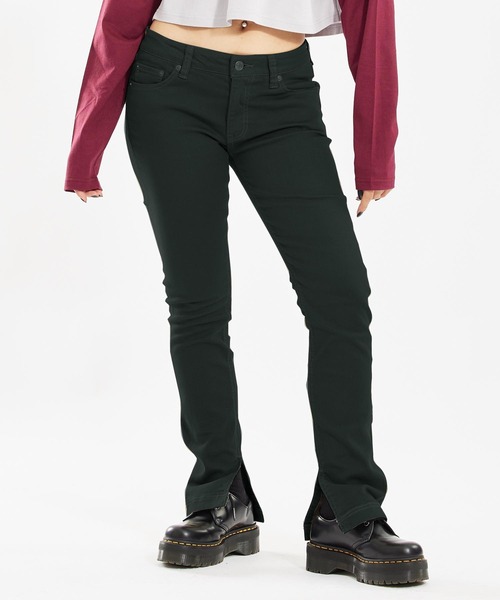 X-girl（エックスガール）の「LOW RISE SKINNY STRAIGHT LEG PANTS（その他パンツ・レディース・インディゴブルー/ベージュ/ブラック・XS/M/S）」の2枚目の写真