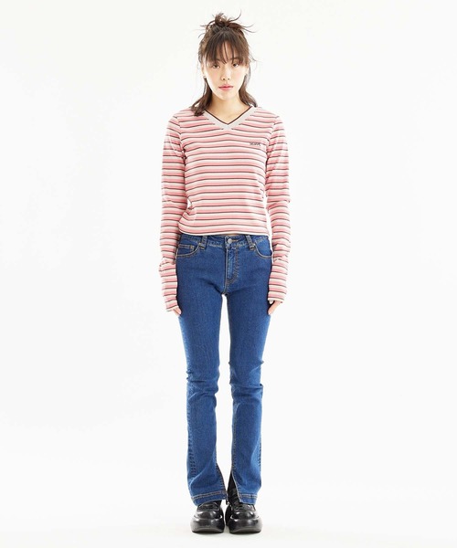 X-girl（エックスガール）の「LOW RISE SKINNY STRAIGHT LEG PANTS（その他パンツ・レディース・インディゴブルー/ベージュ/ブラック・XS/M/S）」の4枚目の写真