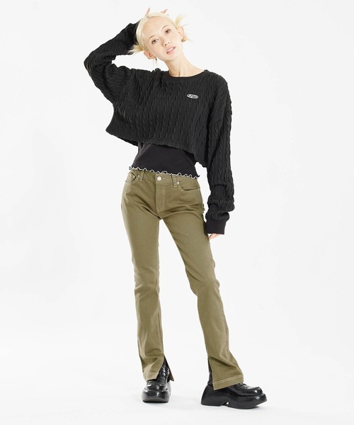 X-girl（エックスガール）の「LOW RISE SKINNY STRAIGHT LEG PANTS（その他パンツ・レディース・インディゴブルー/ベージュ/ブラック・XS/M/S）」の19枚目の写真