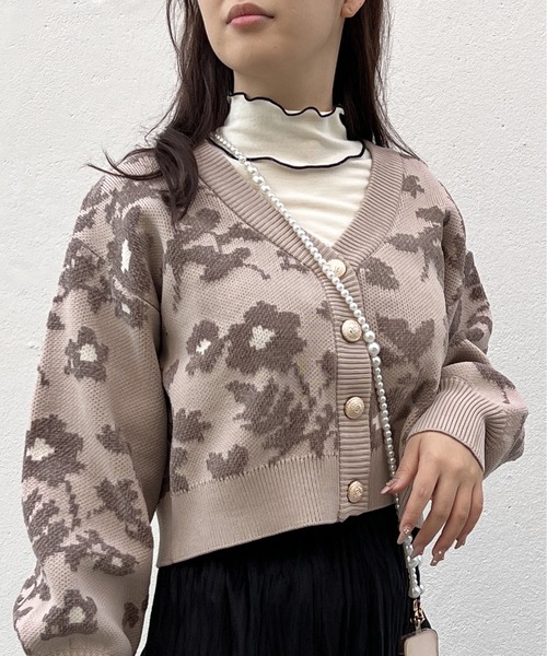 NOMAE（ノーマエ）の「モール花柄ジャガードニットカーディガン