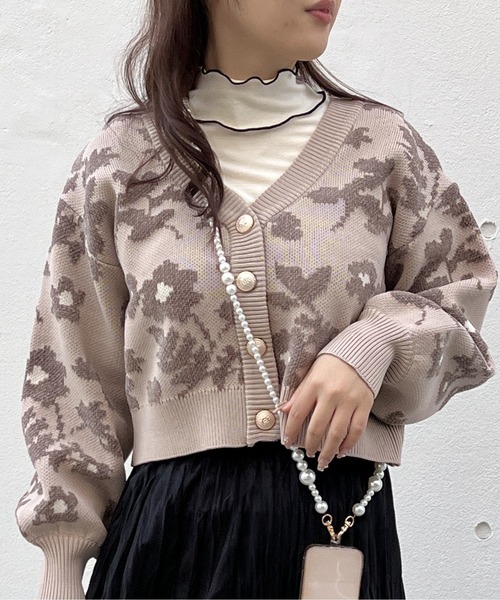 NOMAE（ノーマエ）の「モール花柄ジャガードニットカーディガン