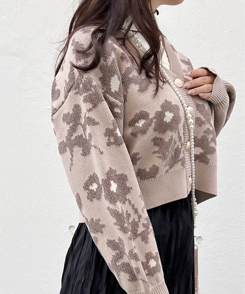 NOMAE（ノーマエ）の「モール花柄ジャガードニットカーディガン