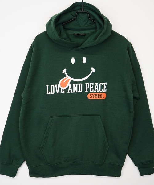 GGD SELECT（ジージーディー　セレクト）の「SMILEY　FACE　スウェットパーカー 裏起毛（スウェット・メンズ・ネイビー/グレー/グリーン/ブラック・M/L/LL）」の4枚目の写真