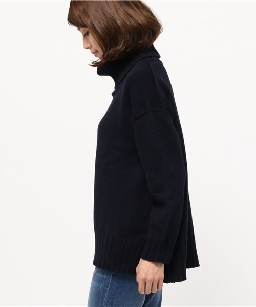 OUTLET（アウトレット）の「【Chez toi】ハイネックチュニックプルオーバー（ニット/セーター・レディース・ベビーピンク/ライトグリーン/ネイビー・FREE）」の5枚目の写真