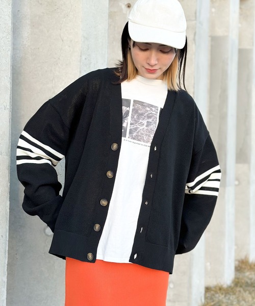 Java（ジャバ）の「《JaVaジャバ コラボ》大人クラシック。超軽量 袖ラインVネックカーデガン（カーディガン/ボレロ・メンズ・オレンジ/グリーン/ブラウン/ブラック・LARGE/MEDIUM/SMALL/X-LARGE）」の8枚目の写真