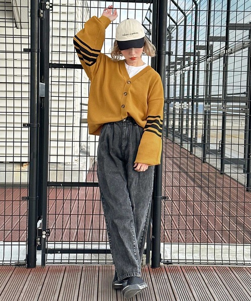 Java（ジャバ）の「《JaVaジャバ コラボ》大人クラシック。超軽量 袖ラインVネックカーデガン（カーディガン/ボレロ・メンズ・オレンジ/グリーン/ブラウン/ブラック・LARGE/MEDIUM/SMALL/X-LARGE）」の5枚目の写真