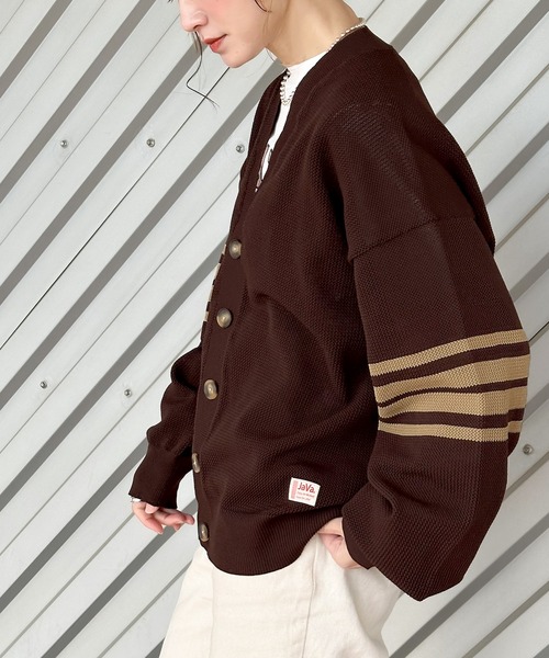 Java（ジャバ）の「《JaVaジャバ コラボ》大人クラシック。超軽量 袖ラインVネックカーデガン（カーディガン/ボレロ・メンズ・オレンジ/グリーン/ブラウン/ブラック・LARGE/MEDIUM/SMALL/X-LARGE）」の20枚目の写真