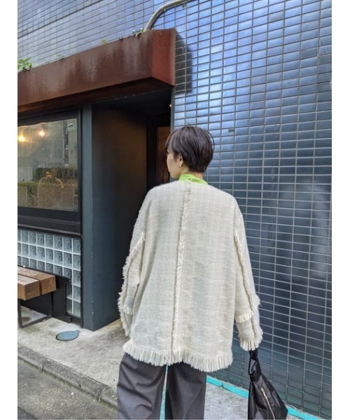 SPRING TWEED FRINGE JK クラッシュ ツイード ジャケット ノー