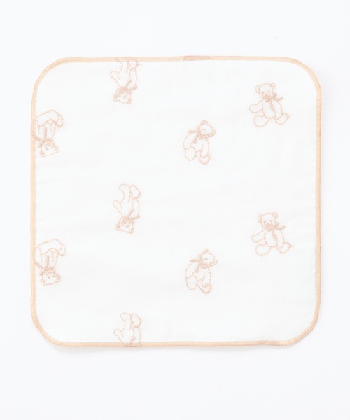 COCO WALK（ココウォーク）の「COCO WALK: 大人のミニハンカチ(テディベア刺?)（ハンカチ/ハンドタオル・レディース・オフホワイト/グレー/ベージュ・FREE）」の2枚目の写真