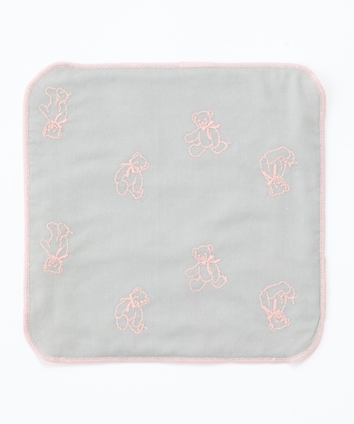 COCO WALK（ココウォーク）の「COCO WALK: 大人のミニハンカチ(テディベア刺?)（ハンカチ/ハンドタオル・レディース・オフホワイト/グレー/ベージュ・FREE）」の6枚目の写真