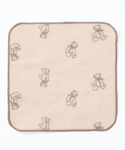 COCO WALK（ココウォーク）の「COCO WALK: 大人のミニハンカチ(テディベア刺?)（ハンカチ/ハンドタオル・レディース・オフホワイト/グレー/ベージュ・FREE）」の8枚目の写真