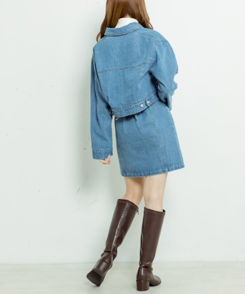 OLIVE des OLIVE（オリーブデオリーブ）の「袖スリットGジャン（デニムジャケット・レディース・ブルー/ネイビー・FREE）」の15枚目の写真