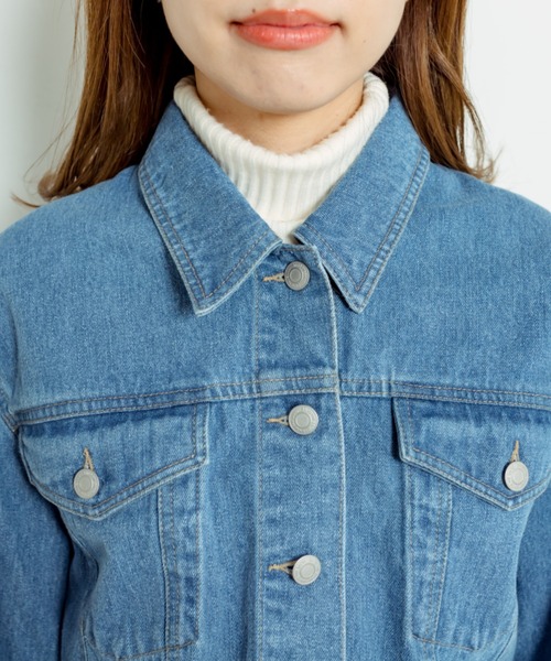 OLIVE des OLIVE（オリーブデオリーブ）の「袖スリットGジャン（デニムジャケット・レディース・ブルー/ネイビー・FREE）」の20枚目の写真
