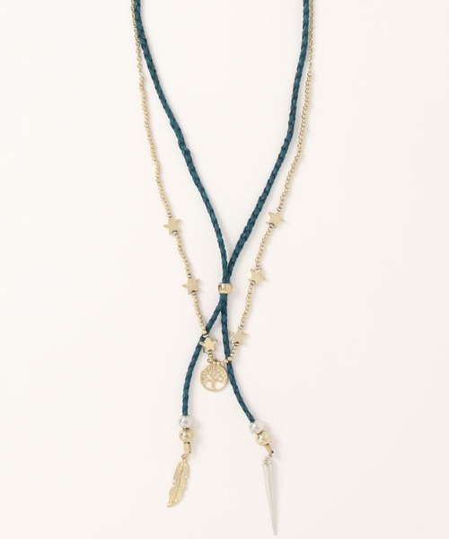 チャイハネ(チャイハネ)の「【チャイハネ】スタッシュアネックレス(ネックレス・レディース・ブルーグリーン/ブラック・FREE)」の2枚目の写真