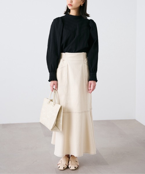 FREE'S MART（フリーズマート）の「◆【3サイズ展開XS-M】パネル切替マーメイドデニムスカート【低身長サイズ有】（スカート・レディース・ホワイト系その他/ライトインディゴブルー/ネイビー・X-SMALL/SMALL/MEDIUM）」の5枚目の写真