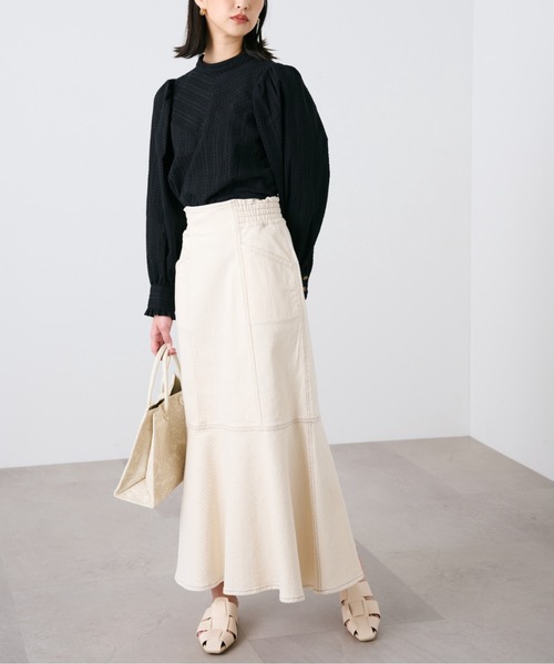 FREE'S MART（フリーズマート）の「◆【3サイズ展開XS-M】パネル切替マーメイドデニムスカート【低身長サイズ有】（スカート・レディース・ホワイト系その他/ライトインディゴブルー/ネイビー・X-SMALL/SMALL/MEDIUM）」の6枚目の写真