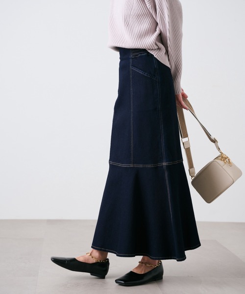FREE'S MART（フリーズマート）の「◆【3サイズ展開XS-M】パネル切替マーメイドデニムスカート【低身長サイズ有】（スカート・レディース・ホワイト系その他/ライトインディゴブルー/ネイビー・X-SMALL/SMALL/MEDIUM）」の12枚目の写真