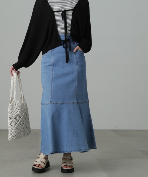FREE'S MART（フリーズマート）の「◆【3サイズ展開XS-M】パネル切替マーメイドデニムスカート【低身長サイズ有】（スカート・レディース・ホワイト系その他/ライトインディゴブルー/ネイビー・X-SMALL/SMALL/MEDIUM）」の13枚目の写真