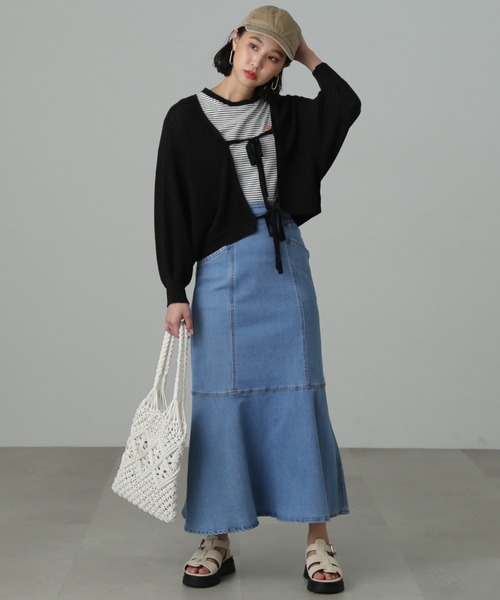 FREE'S MART（フリーズマート）の「◆【3サイズ展開XS-M】パネル切替マーメイドデニムスカート【低身長サイズ有】（スカート・レディース・ホワイト系その他/ライトインディゴブルー/ネイビー・X-SMALL/SMALL/MEDIUM）」の14枚目の写真