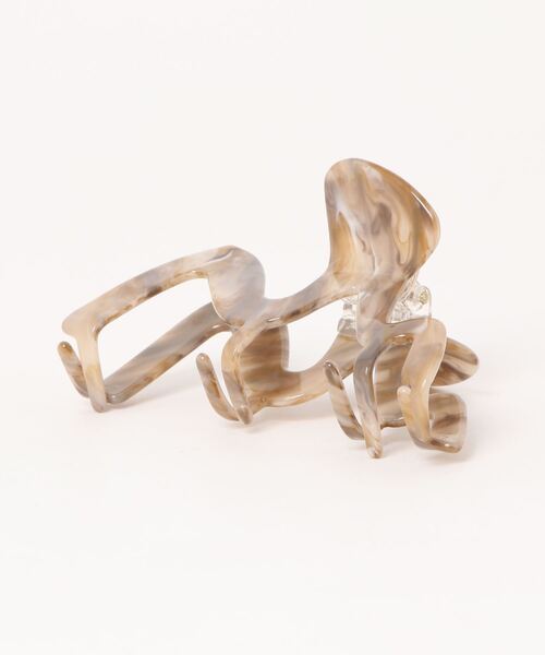 LOWRYS FARM（ローリーズファーム）の「ウネウネバンス　188204（バレッタ/ヘアクリップ・レディース・アイボリー/ブラウン・FREE）」の3枚目の写真