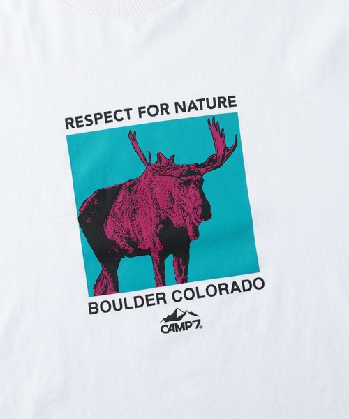 CAMP7(キャンプセブン)の「【CAMP7】エゾシカロンT(Tシャツ/カットソー・メンズ・ブラック/ホワイト・S/M/L/XL)」の5枚目の写真