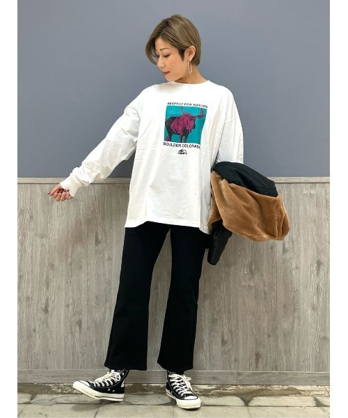 CAMP7(キャンプセブン)の「【CAMP7】エゾシカロンT(Tシャツ/カットソー・メンズ・ブラック/ホワイト・S/M/L/XL)」の10枚目の写真