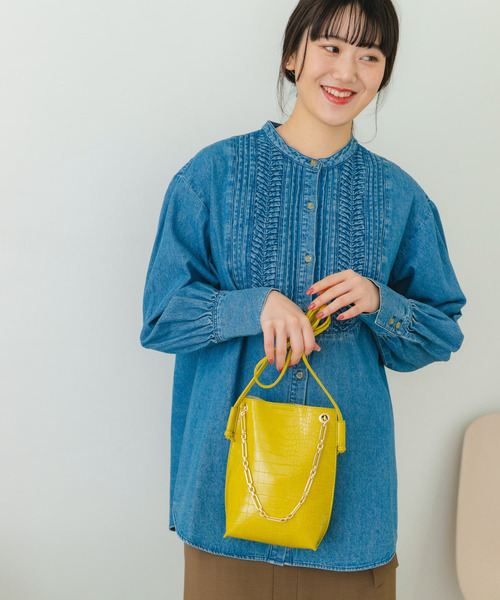 RODE SKO（ロデスコ）の「チェーン付型押しショルダーバッグ（ショルダーバッグ・レディース・カーキ/マスタード/アイボリー・ONE）」の4枚目の写真