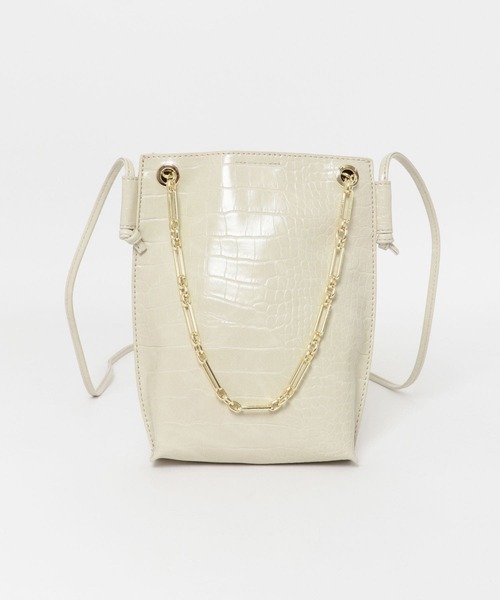 RODE SKO（ロデスコ）の「チェーン付型押しショルダーバッグ（ショルダーバッグ・レディース・カーキ/マスタード/アイボリー・ONE）」の7枚目の写真